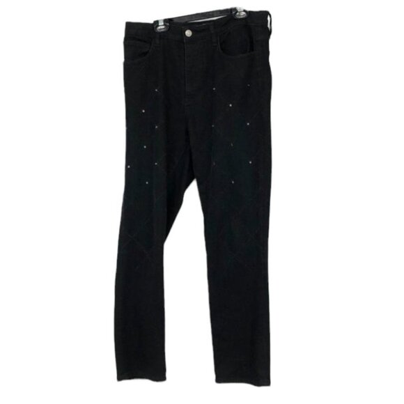 Brockenbow X Zadig & Voltaire Black Queen Mary studded Diamond jeans size 26 - Picture 2 of 16